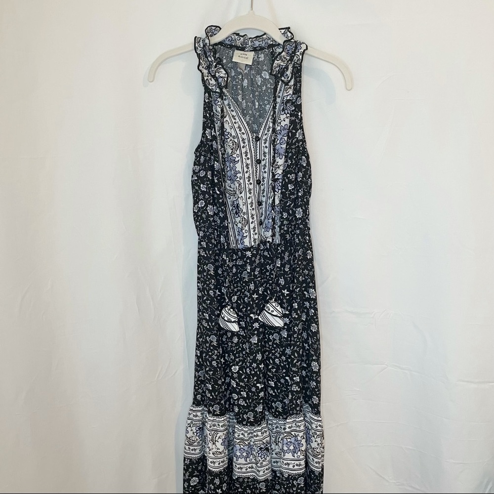 Knox Rose Maxi Floral Mixed Print Dress Ruffle XS